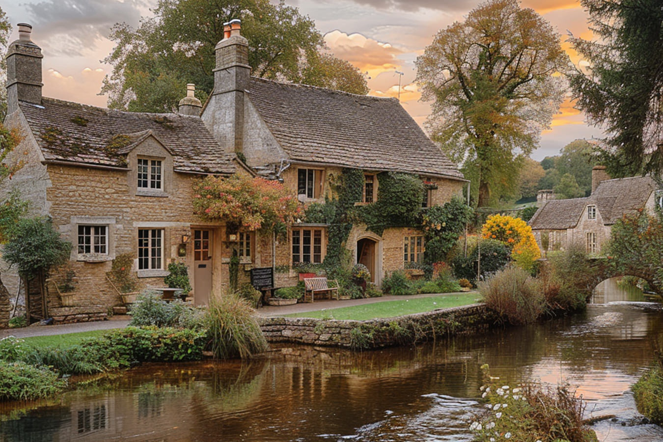 Ex-Pat foreign currency, English riverside cottage